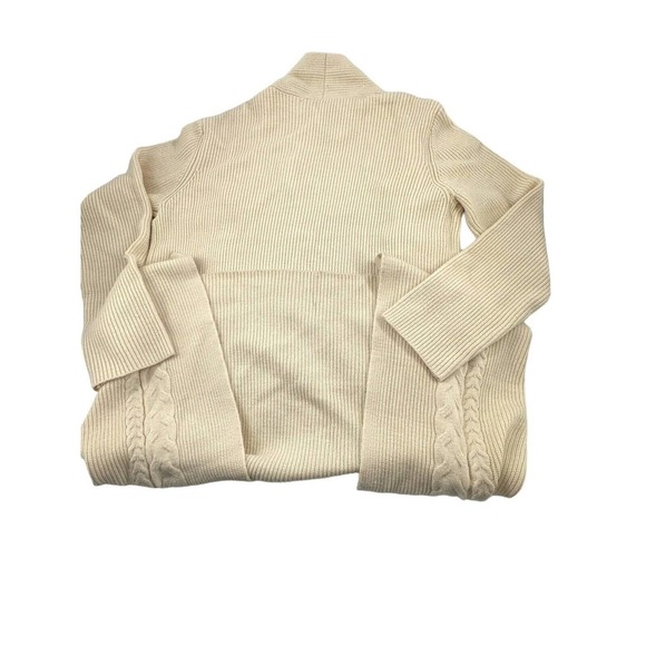 Magaschoni NEW Ivory Cable Knit Open Front Long Cardigan Incredibly Soft Size M - Picture 11 of 15
